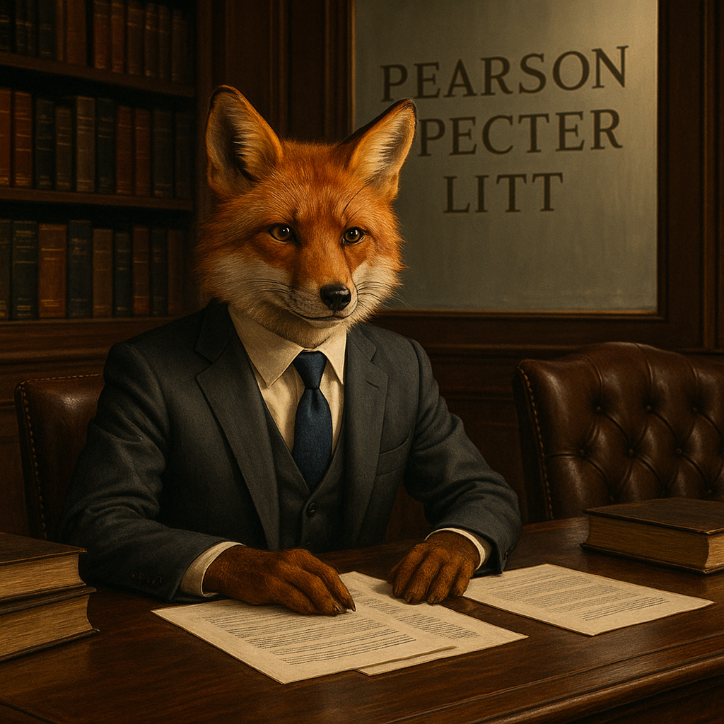 Red Fox Attorney at Desk